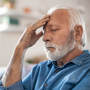 man with headache